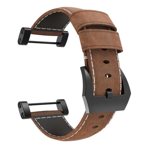 For Sunnto Black Core Series Crazy Horse Texture Genuine Leather Watch Bands, Width: 22mm(Brown)