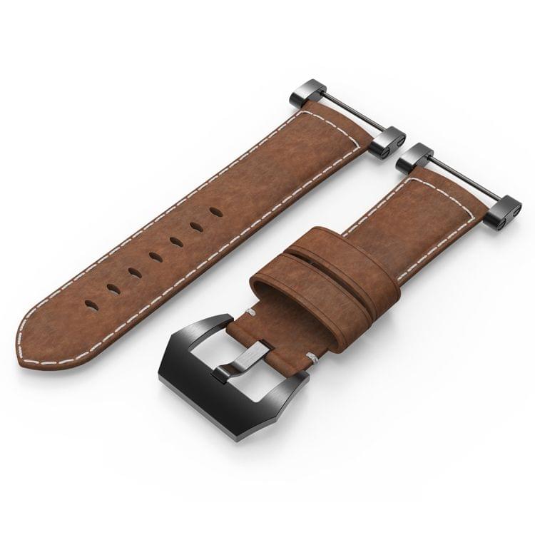 For Sunnto Black Core Series Crazy Horse Texture Genuine Leather Watch Bands, Width: 22mm(Brown)