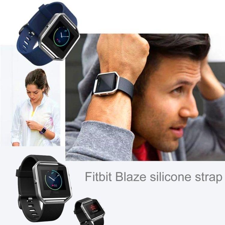 For Fitbit Blaze Watch Oblique Texture Silicone Watchband, Large Size, Length: 17-20cm(Green)