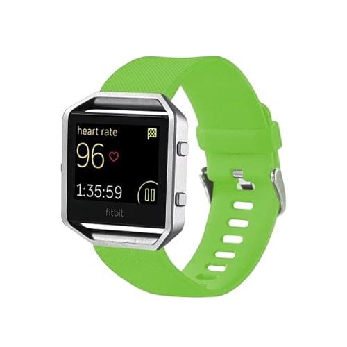 For Fitbit Blaze Watch Oblique Texture Silicone Watchband, Large Size, Length: 17-20cm(Green)