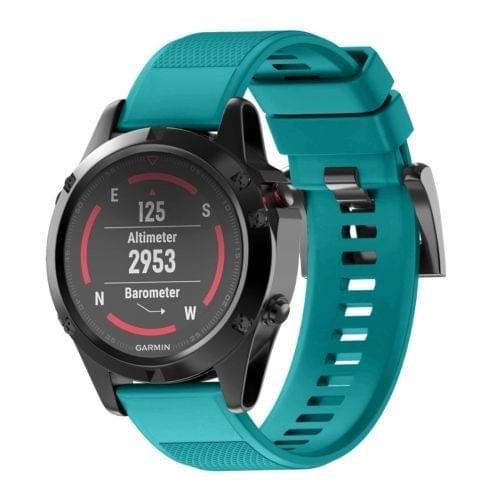 Quick Removable Silicone Wrist Strap for Fenix 5X 26mm(Blue Green)