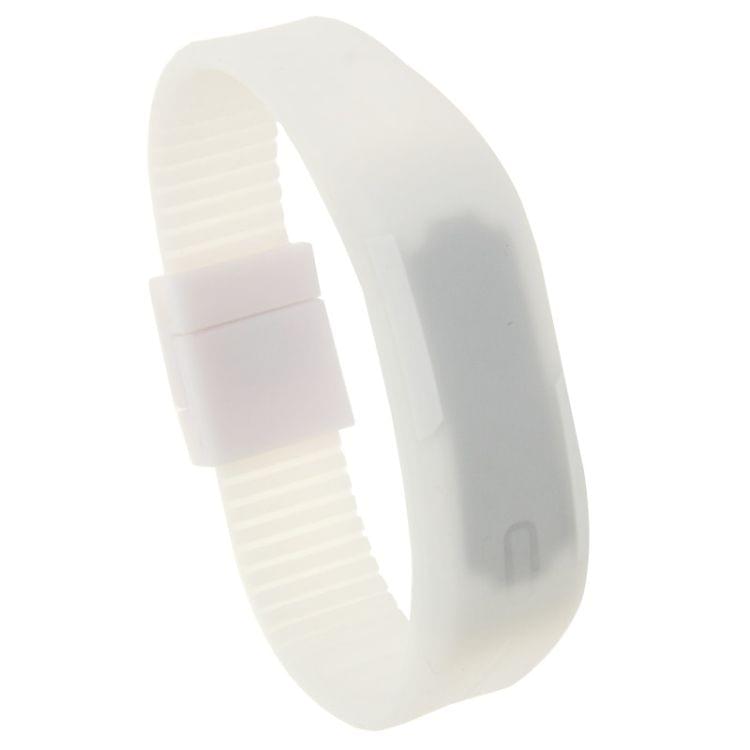 Fashion Waterproof Silicone Bracelet Watch with LED Display(White)