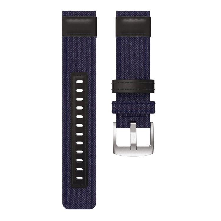 Canvas and Leather Wrist Strap Watch Band for Samsung Gear S2/Galaxy Active 42mm, Wrist Strap Size:135+96mm(Blue)