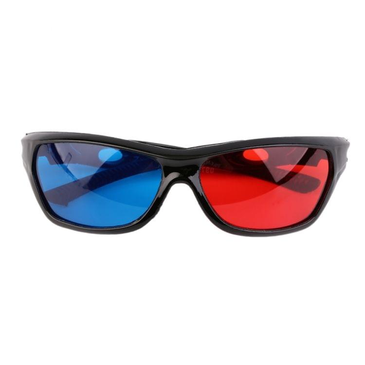 2 PCS Universal 3D Plastic Glasses Black Frame 3D Vision Glass For Dimensional Anaglyph Movie Game DVD Video