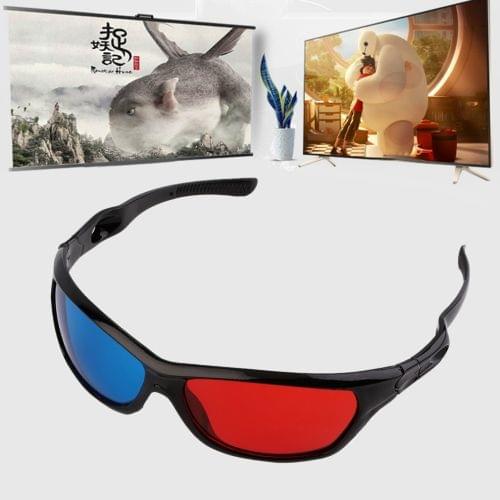 2 PCS Universal 3D Plastic Glasses Black Frame 3D Vision Glass For Dimensional Anaglyph Movie Game DVD Video