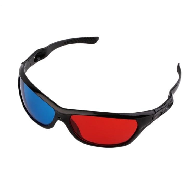 2 PCS Universal 3D Plastic Glasses Black Frame 3D Vision Glass For Dimensional Anaglyph Movie Game DVD Video