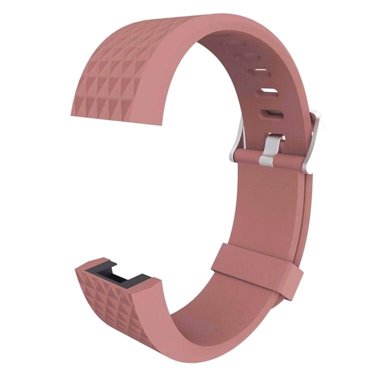 For Fitbit Charger 2 Bracelet Watch Diamond Texture TPU Watchband, Full Length: 23cm(Coffee)