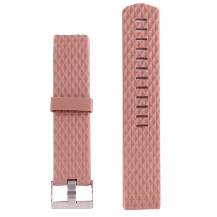 For Fitbit Charger 2 Bracelet Watch Diamond Texture TPU Watchband, Full Length: 23cm(Coffee)