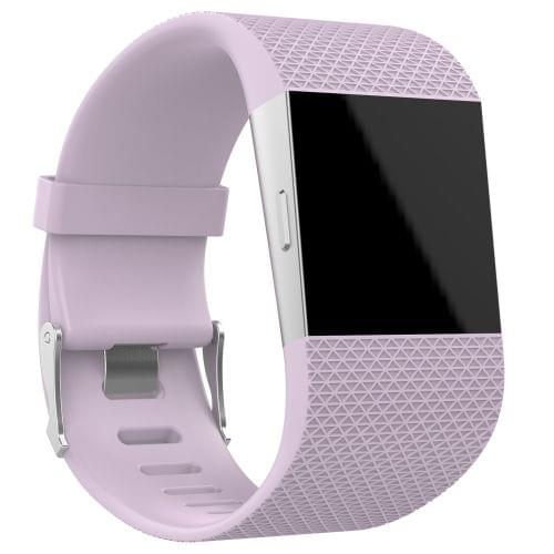 Rhombus Texture Adjustable Sport Wrist Strap for FITBIT Surge (Light Purple)