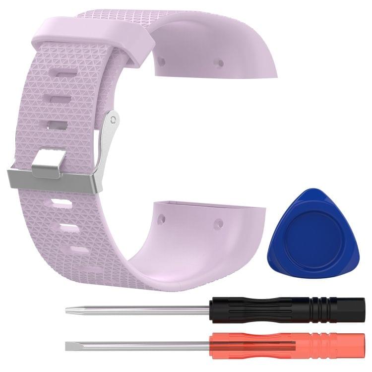 Rhombus Texture Adjustable Sport Wrist Strap for FITBIT Surge (Light Purple)