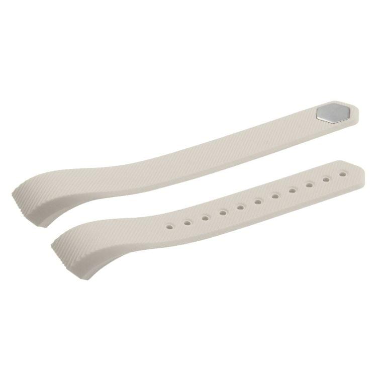 For Fitbit Alta Watch Oblique Texture Silicone Watchband, Small Size, Length: about 18.5cm(Beige)