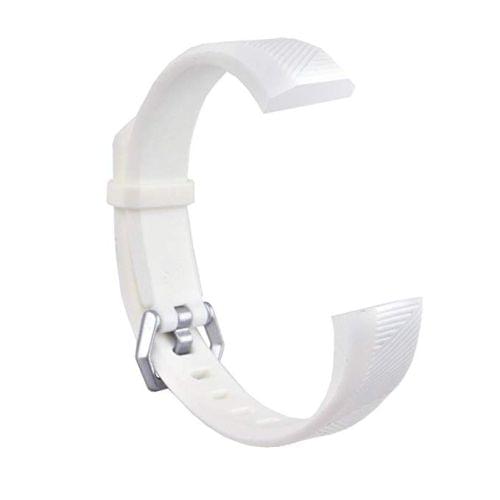 Children Silicone Twilled Wrist Strap for FITBIT ACE (White)