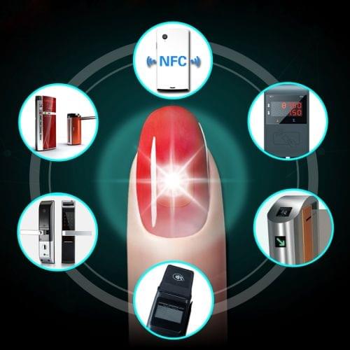 JAKCOM N2L Wearable Waterproof Smart Nail IC Card Smart Manicure with Connect Phone Flash LED & 6 PCS Nails, Support NFC / BUS Card / Metro Card / Access Control Card / Shopping Card / Parking Card(Brown)