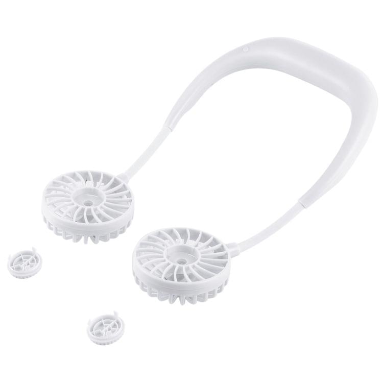 0.3W-1.2W Portable Adjustable Micro USB Charging Hanging Neck Type Aromatherapy Electric Sport Fan(White)