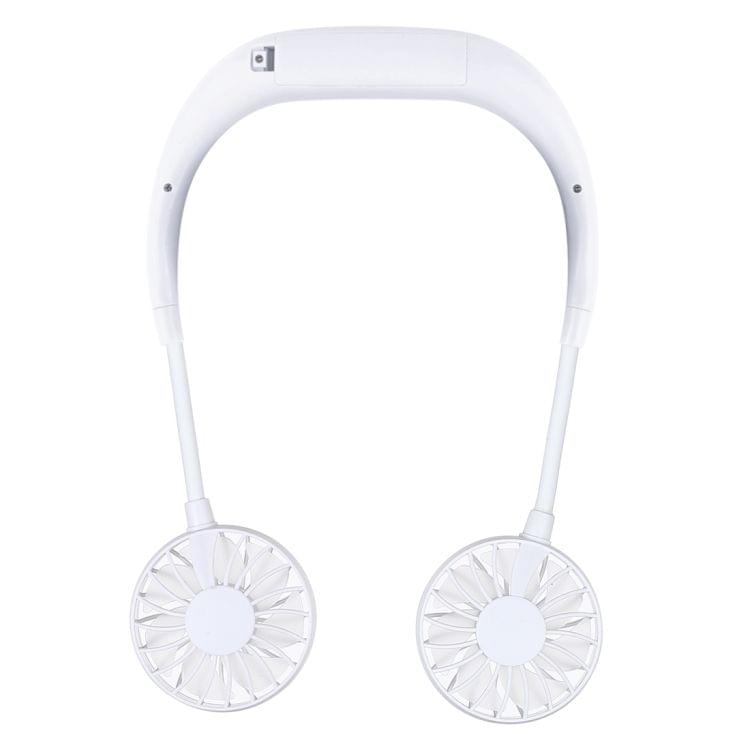0.3W-1.2W Portable Adjustable Micro USB Charging Hanging Neck Type Aromatherapy Electric Sport Fan(White)