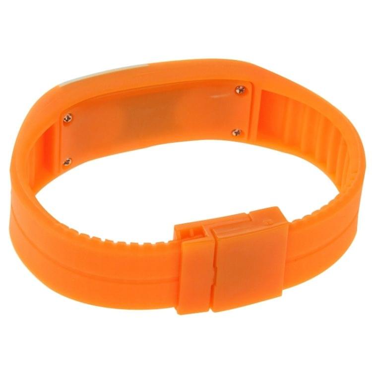 Fashion Waterproof Silicone Bracelet Watch with LED Display(Orange)