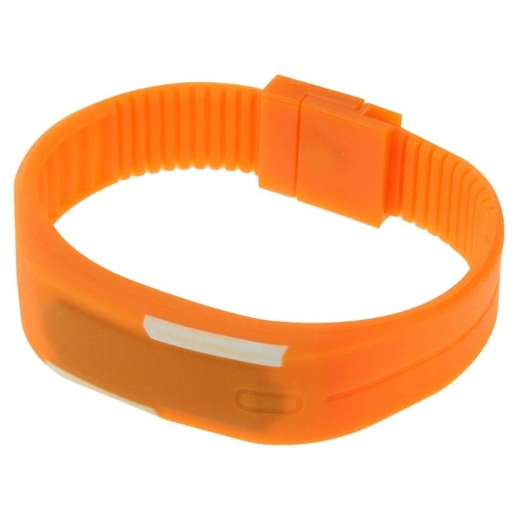 Fashion Waterproof Silicone Bracelet Watch with LED Display(Orange)