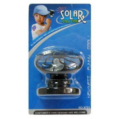 Mini Clip-on Solar Power Cell Travel Cooling Cool Fan(Black)