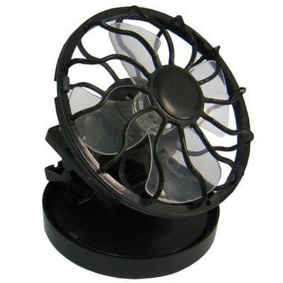 Mini Clip-on Solar Power Cell Travel Cooling Cool Fan(Black)