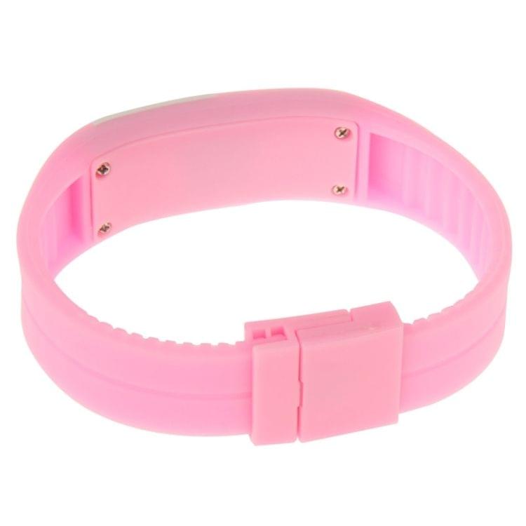 Fashion Waterproof Silicone Bracelet Watch with LED Display(Pink)