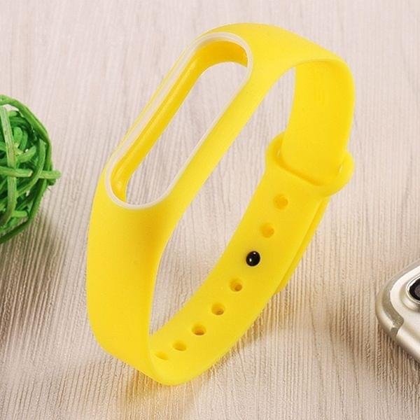 For Xiaomi Mi Band 2 Colorful Silicone Wrist Strap, Watch Band,Host not Included(Yellow)