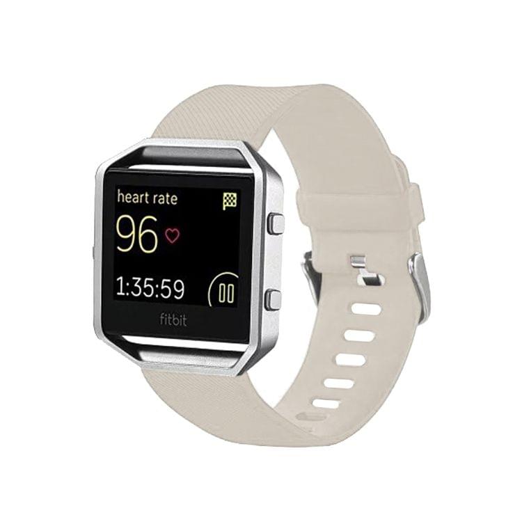 For Fitbit Blaze Watch Oblique Texture Silicone Watchband, Large Size, Length: 17-20cm(Beige)