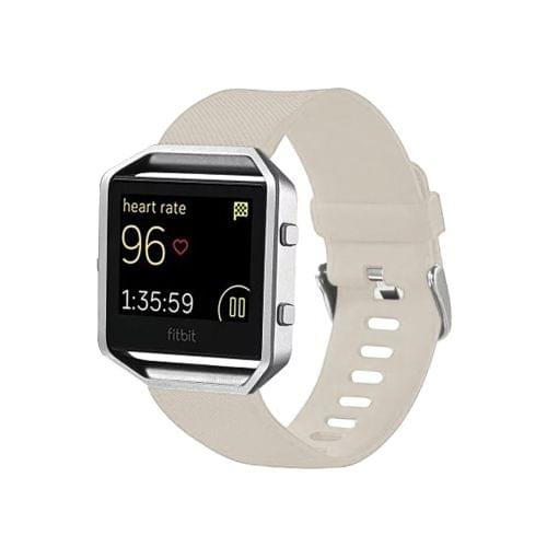 For Fitbit Blaze Watch Oblique Texture Silicone Watchband, Large Size, Length: 17-20cm(Beige)