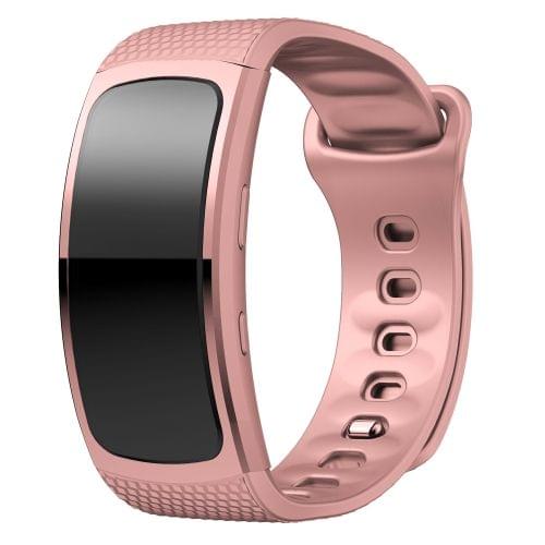 Silicone Wrist Strap Watch Band for Samsung Gear Fit2 SM-R360, Wrist Strap Size:150-213mm(Pink)