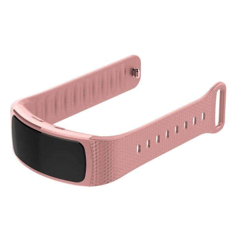 Silicone Wrist Strap Watch Band for Samsung Gear Fit2 SM-R360, Wrist Strap Size:150-213mm(Pink)