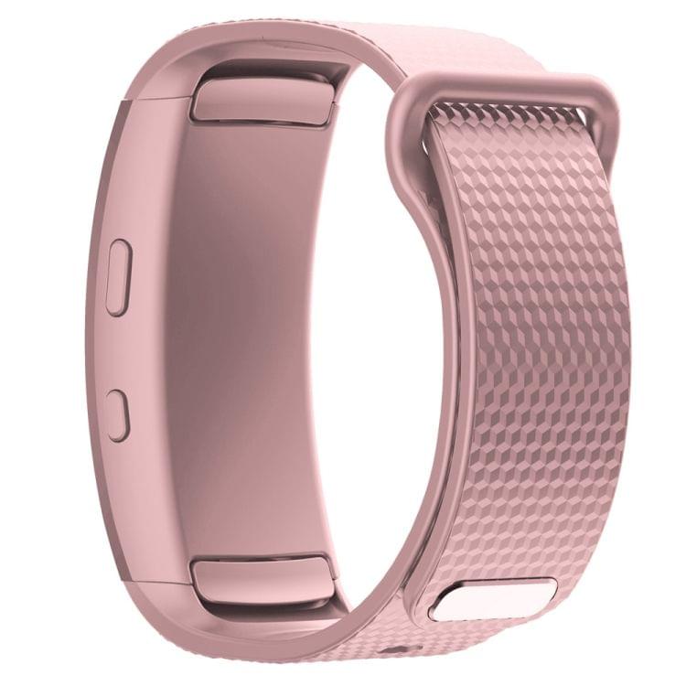 Silicone Wrist Strap Watch Band for Samsung Gear Fit2 SM-R360, Wrist Strap Size:150-213mm(Pink)