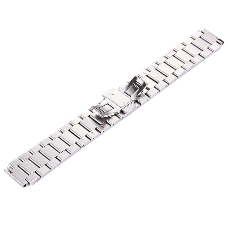 For Huawei Smart Watch Hidden Butterfly Buckle 3 Beads Stainless Steel Watchband(Silver)