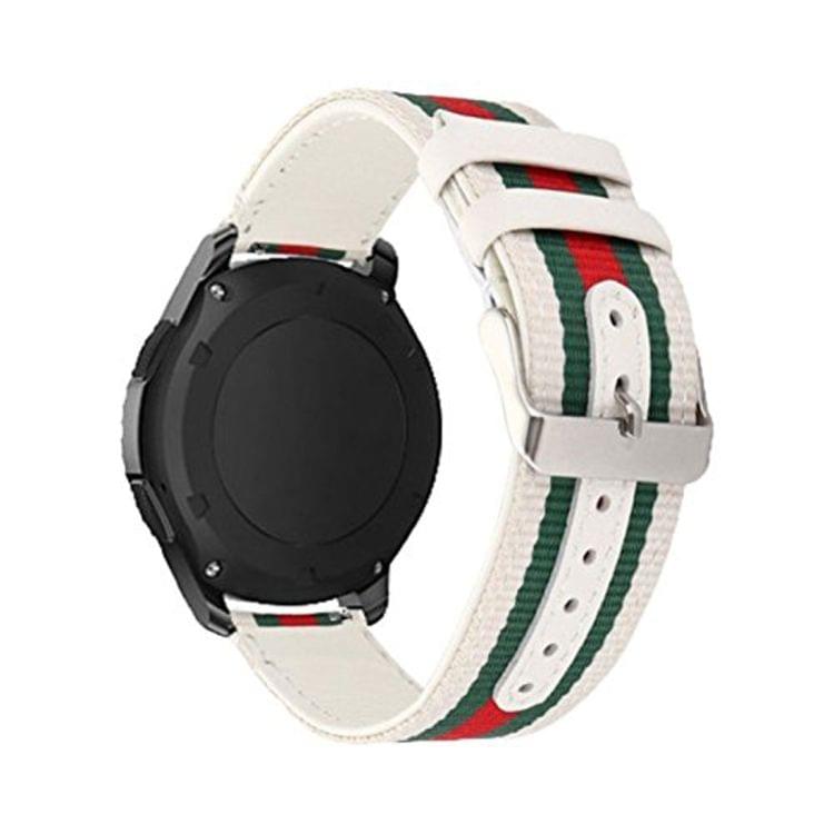 For Samsung Gear S3 Simple Fashion Nylon Genuine Leather Watchband(White)