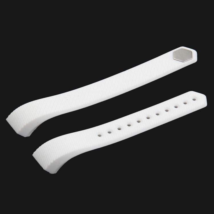 For Fitbit Alta Watch Oblique Texture Silicone Watchband, Small Size, Length: about 18.5cm(White)