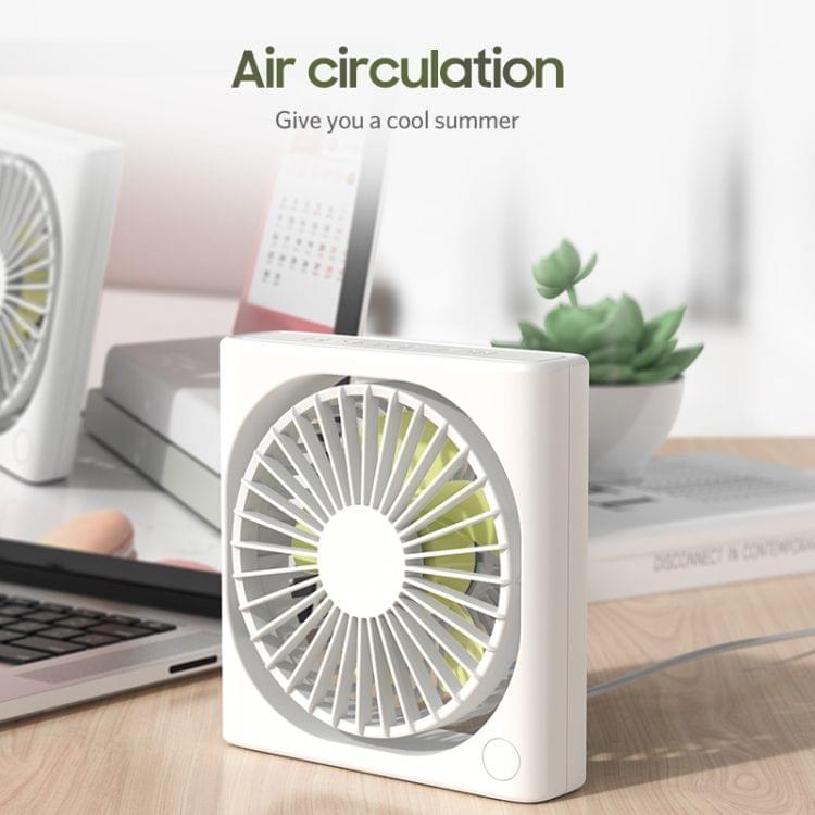 Benks F15 Adjustable Angle USB Charging Mute Desktop Electric Fan, Support 3 Speed Control (White)