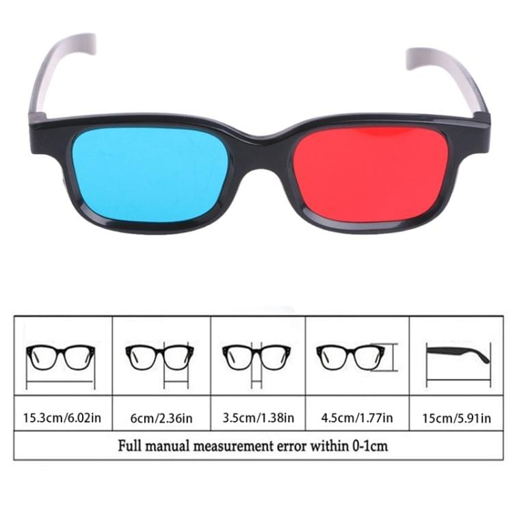 10pcs 3D Glasses Universal Black Frame Red Blue Cyan Anaglyph 3D Glasses 0.2mm For Movie Game DVD