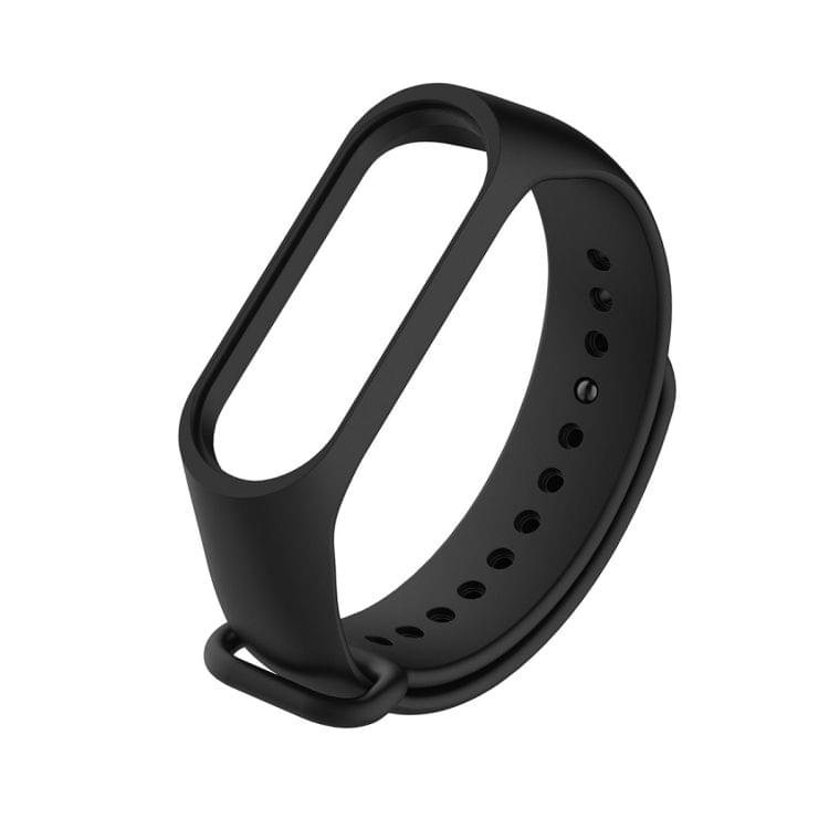 2 in 1 Silicone Rubber Wristband Wrist Band Strap Replacement with TPU Full Coverage Screen Film for Xiaomi Mi Band 4(Black)