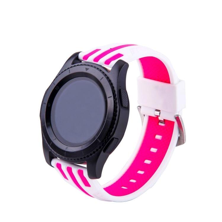 Samsung S3 Simple Fashion Stripes Pattern Watches Band (White+Magenta)