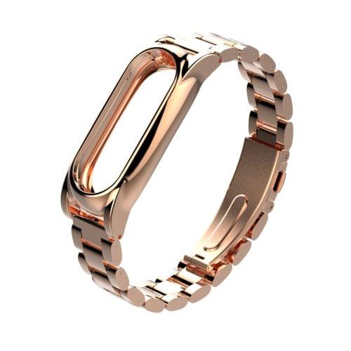 Mijobs Metal Strap for Original Xiaomi Mi Band 2 Strap Stainless Steel Bracelet Wristbands Replace Accessories, Host not Included(Gold)