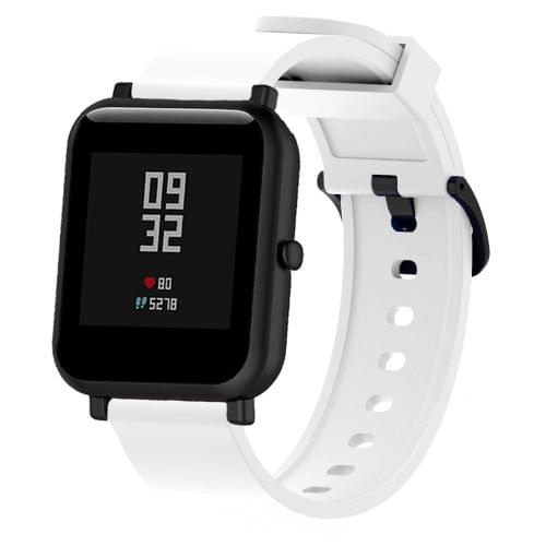 Silicone Glossy Sport Wrist Strap for Huami Amazfit Bip Lite Version 20mm (White)