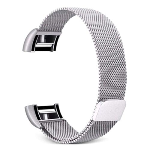 Smart Watch Stainless Steel Wrist Strap Watchband for FITBIT Charge 2(Silver)