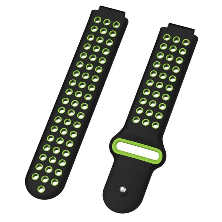 Double Colour Silicone Sport Wrist Strap for Garmin Forerunner 220 / Approach S5 / S20 (Black+green)