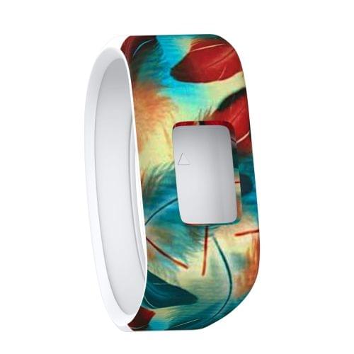 Colourful Feathers Pattern Silicone Sport Wrist Strap for Garmin Vivofit JR, Size: Small(Colour)