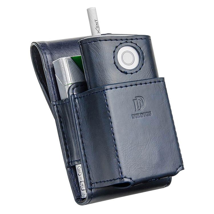 DUX DUCIS Flip PU Leather Protective Case for glo Electronic Cigarette(Blue)