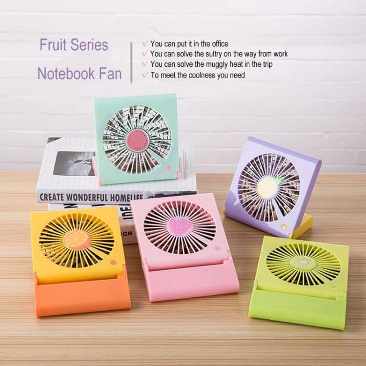 Kiwifruit Pattern Mini Notebook Folding USB Fan with Wind 3 Speeds(Green)