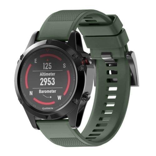 Quick Removable Silicone Wrist Strap for Fenix 5 22mm(Army Green)