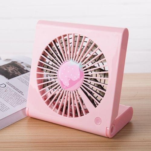 Strawberry Pattern Mini Notebook Folding USB Fan with Wind 3 Speeds(Pink)