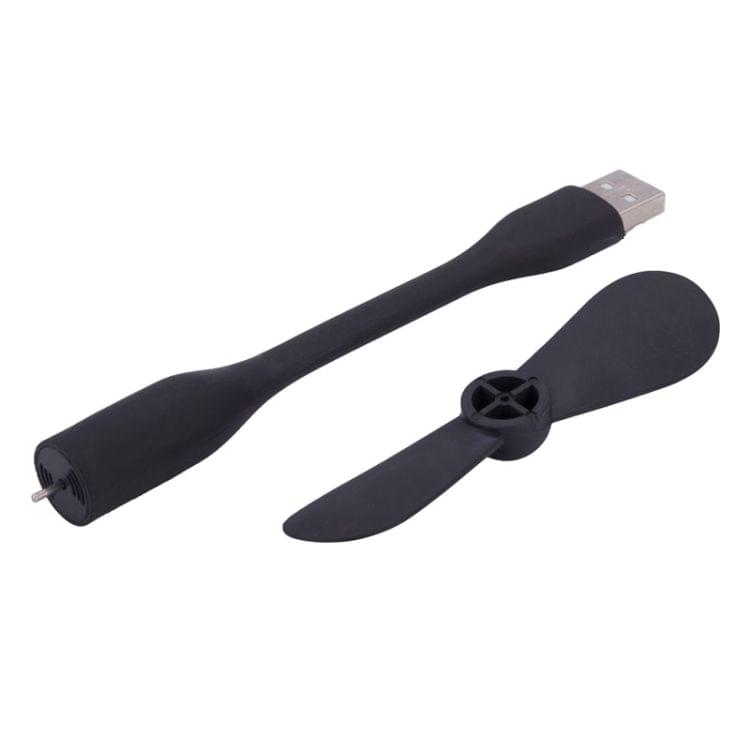 Flexible Mini Portable USB Powered 2-Blade USB Fan(Black)