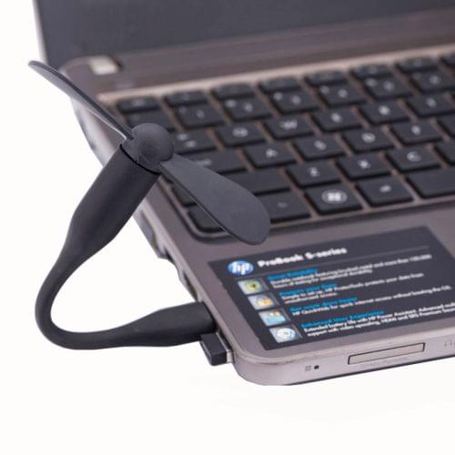 Flexible Mini Portable USB Powered 2-Blade USB Fan(Black)