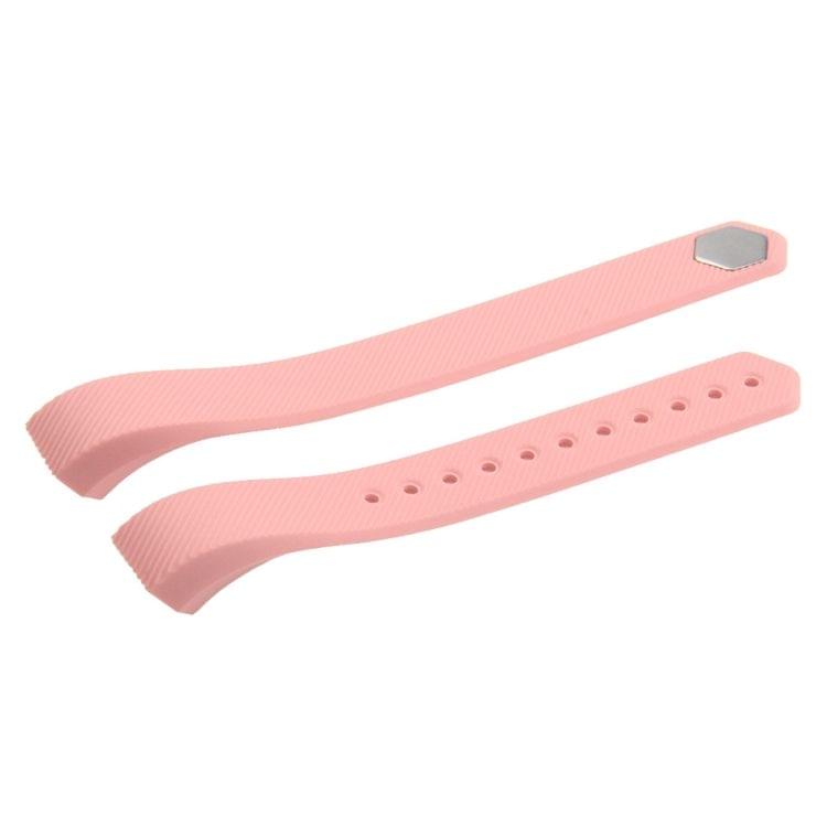 For Fitbit Alta Watch Oblique Texture Silicone Watchband, Small Size, Length: about 18.5cm(Pink)