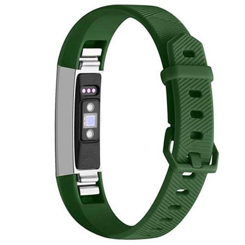 Solid Color Silicone Wrist Strap for FITBIT Alta / HR (Army Green)